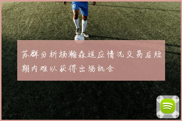苏群分析杨瀚森适应情况交易后短期内难以获得出场机会